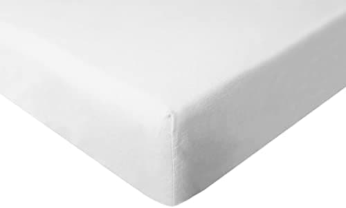 Spannbettuch Jersey mit Elasthan – 97% Baumwolle / 3% Elasthan, elastisches Spannbettlaken Weiß (90–100 × 200–220 cm)