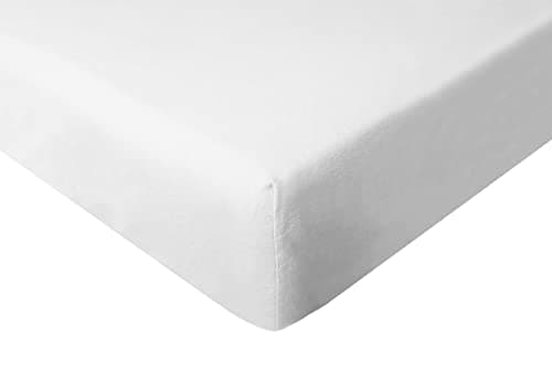 Spannbettuch Jersey mit Elasthan – 97% Baumwolle / 3% Elasthan, elastisches Spannbettlaken Weiß (90–100 × 200–220 cm)