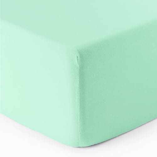Mixibaby Spannbettlaken Jersey 100% Baumwolle – 180 x 200 cm, Hellgrau