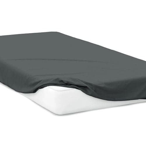 Jersey-Spannbettlaken 100% Baumwolle – 180 x 200 cm, Hellgrau