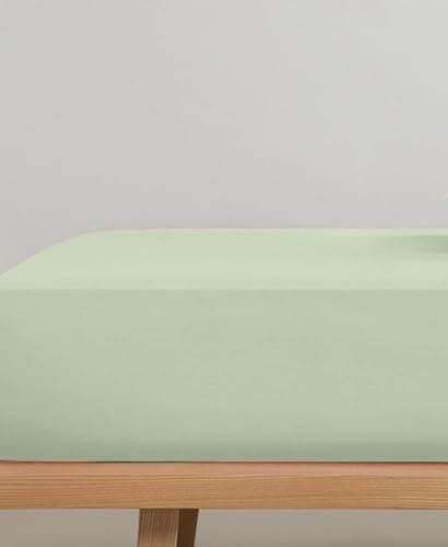 1) Spannbettlaken 100x200 cm Hellgrün — 100% Baumwolle-Jersey mit Lycra, für Matratzen bis 25 cm

2) Jersey-Spannbettlak