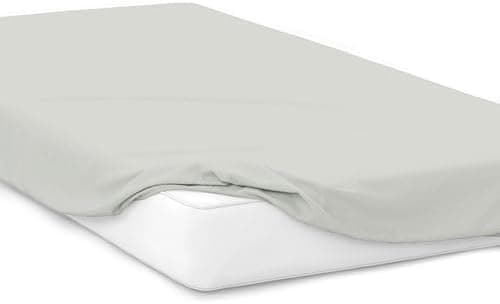 Jersey-Spannbettlaken 100% Baumwolle, 180 x 200 cm – Silber