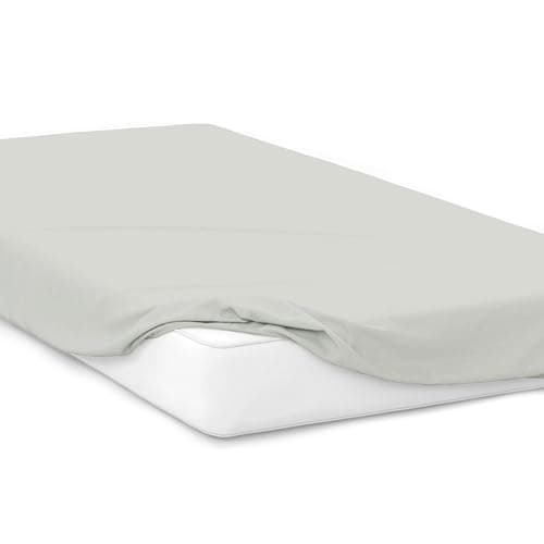 Jersey-Spannbettlaken 100% Baumwolle – 180 x 200 cm, Hellgrau