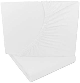 2er-Pack Jersey-Spannbettlaken 90x200–100x200 cm, 100% Baumwolle, Weiß