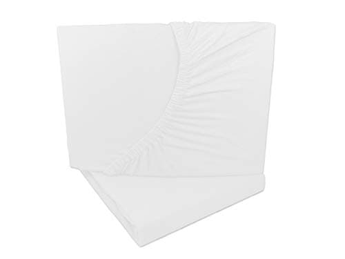 2er-Pack Jersey-Spannbettlaken 90x200–100x200 cm, 100% Baumwolle, Weiß