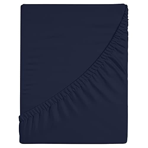 Komfortec Spannbettlaken 90x200 cm Jersey-Baumwolle – OEKO-TEX® Standard 100, Rundumgummizug für perfekte Passform, Weiß