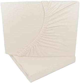 2er-Pack Jersey-Spannbettlaken 90x200–100x200 cm, 100% Baumwolle, Weiß