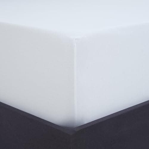Vency Spannbettlaken 90x200 cm (bis 25 cm Matratzenhöhe) – 100% Baumwolle, Weiß
