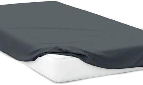Jersey-Spannbettlaken 100% Baumwolle, 180 x 200 cm – Silber