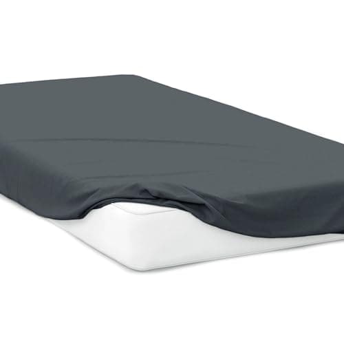 Jersey-Spannbettlaken 100% Baumwolle – 180 x 200 cm, Hellgrau