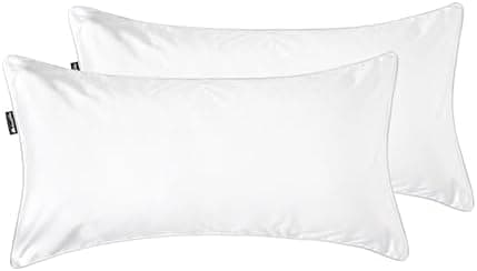 Cloudpillo Kissenbezug 40x80 cm 2er‑Pack – Premium atmungsaktive Baumwolle, ultraweich, mit Reißverschluss, antibakterie