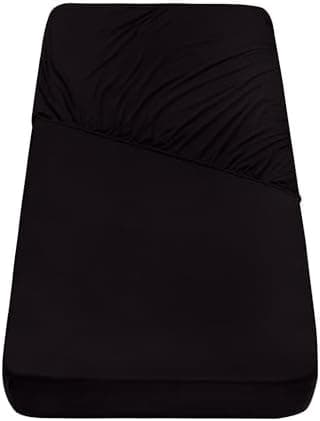 Mixibaby Spannbettlaken (Jersey) – 100% Baumwolle, 140 x 200 cm, Schwarz