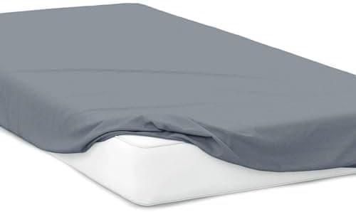 Jersey-Spannbettlaken 100% Baumwolle, 180 x 200 cm – Silber