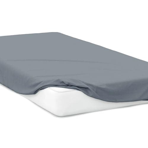 Jersey-Spannbettlaken 100% Baumwolle – 180 x 200 cm, Hellgrau