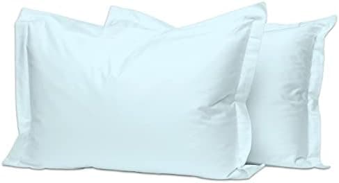 Pizuna Kissenbezüge 2er-Pack 40 x 80 cm Dunkelblau – 100% Langstapel-Baumwolle, 400 Fadenzahl