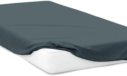 Jersey-Spannbettlaken 100% Baumwolle, 180 x 200 cm – Silber