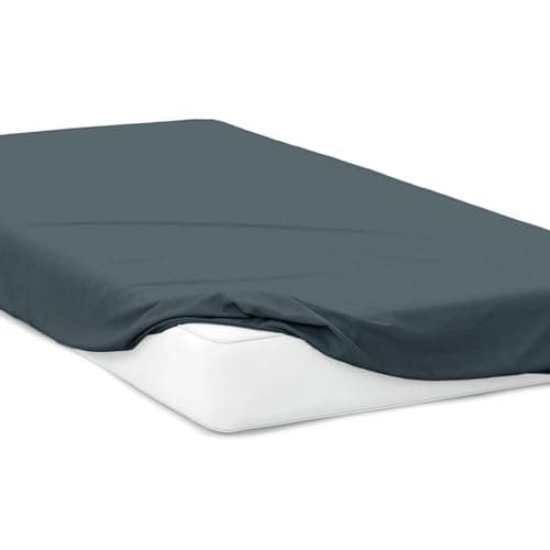 Jersey-Spannbettlaken 100% Baumwolle – 180 x 200 cm, Hellgrau
