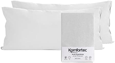 Komfortec Kissenbezüge 2er Set – 100% Baumwolle Premium Jersey (150 g/m²), superweich – OEKO‑TEX STANDARD 100