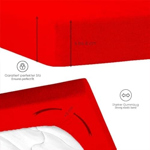 120x200 cm Jersey-Spannbettlaken – 100% Baumwolle, Weiß