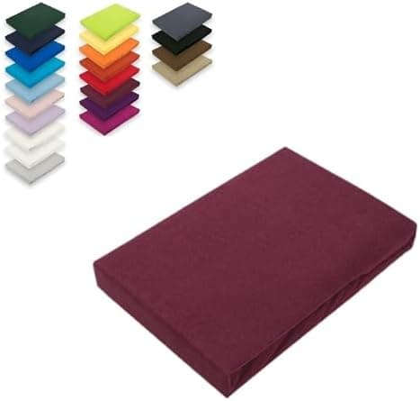 EXKLUSIV HEIMTEXTIL Jersey-Spannbettlaken 90–100 x 200 cm, bis 25 cm Matratzenhöhe – 100% Baumwolle, Öko‑Tex zertifizier