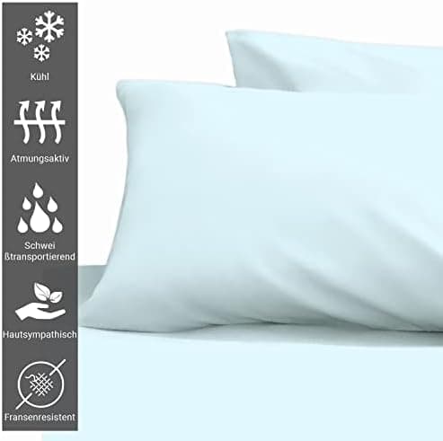 Pizuna Kissenbezüge 2er-Pack 40 x 80 cm Dunkelblau – 100% Langstapel-Baumwolle, 400 Fadenzahl
