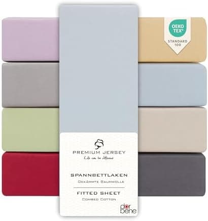 Spannbettlaken 90x200 – Jersey 100% gekämmte Baumwolle, passend für Matratzen bis 30 cm