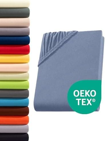 Jersey-Spannbettlaken 100% Baumwolle – 90–100×200 cm, für Matratzen bis 25 cm (Steghöhe bis 23 cm), Beige