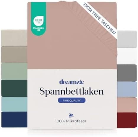 Dreamzie Spannbettlaken – 100% Mikrofaser, 35 cm Tiefe Tasche