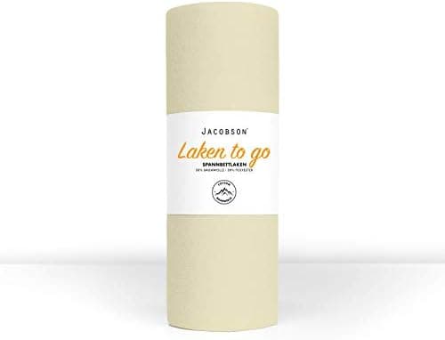 Jacobson Jersey-Spannbettlaken – 50% Baumwolle/50% Polyester, elastisch & hautsympathisch – 180–200 x 200 cm, 1er Set, N