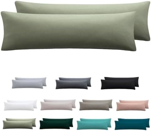 Kissenbezug 40x80 cm 2er Set – 100% Mikrofaser Beige, weich & bügelfrei mit Reißverschluss