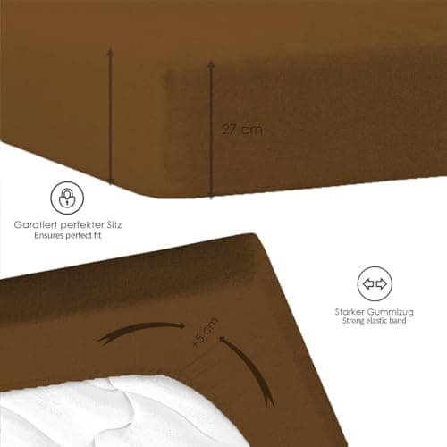 120x200 cm Jersey-Spannbettlaken – 100% Baumwolle, Weiß