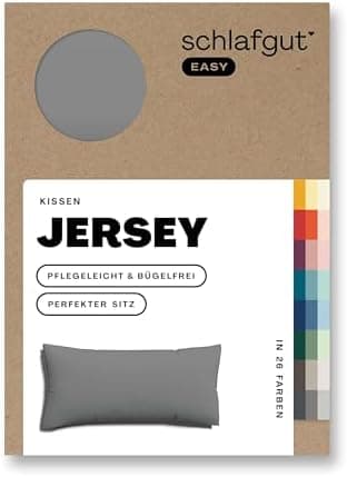 Schlafgut Easy Jersey Kissenbezug 40 x 40 cm – 100% Baumwolle, superweich & atmungsaktiv, Green Mid
