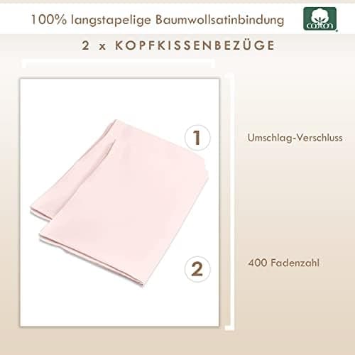 Pizuna Kissenbezüge 2er-Pack 40 x 80 cm Dunkelblau – 100% Langstapel-Baumwolle, 400 Fadenzahl