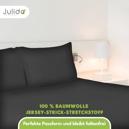 Julido Jersey-Spannbettlaken 140x200 cm – Baumwolle, OEKO-TEX® Standard 100, hautfreundlich & allergikergeeignet, Grün