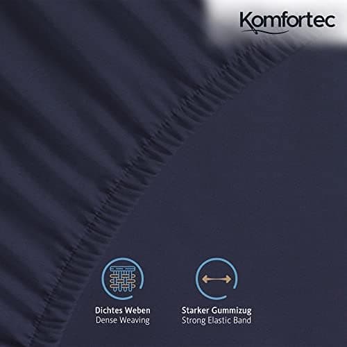 Komfortec Spannbettlaken 90x200 cm Jersey-Baumwolle – OEKO-TEX® Standard 100, Rundumgummizug für perfekte Passform, Weiß