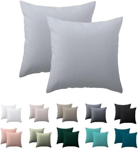 Kissenbezug 40x80 cm 2er Set – 100% Mikrofaser Beige, weich & bügelfrei mit Reißverschluss