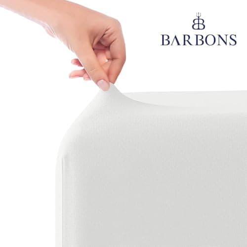 BARBONS Spannbettlaken 140x200 cm – 100% Baumwolle Jersey, für Boxspringbett & Matratzen bis 27 cm – Hellgrau