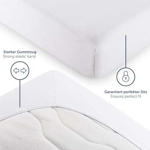 Blumtal® Jersey-Spannbettlaken 180x200 cm – 100% Baumwolle, OEKO‑TEX STANDARD 100, Weiß