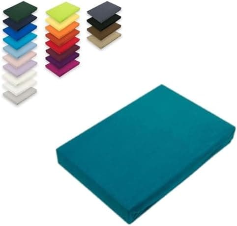EXKLUSIV HEIMTEXTIL Jersey-Spannbettlaken 90–100 x 200 cm, bis 25 cm Matratzenhöhe – 100% Baumwolle, Öko‑Tex zertifizier