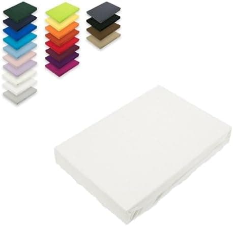 EXKLUSIV HEIMTEXTIL Jersey-Spannbettlaken 90–100 x 200 cm, bis 25 cm Matratzenhöhe – 100% Baumwolle, Öko‑Tex zertifizier
