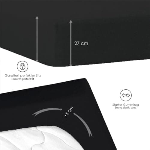 120x200 cm Jersey-Spannbettlaken – 100% Baumwolle, Weiß