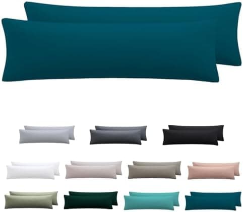 Kissenbezug 40x80 cm 2er Set – 100% Mikrofaser Beige, weich & bügelfrei mit Reißverschluss