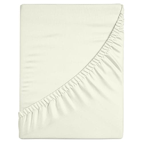 Komfortec Spannbettlaken 90x200 cm Jersey-Baumwolle – OEKO-TEX® Standard 100, Rundumgummizug für perfekte Passform, Weiß