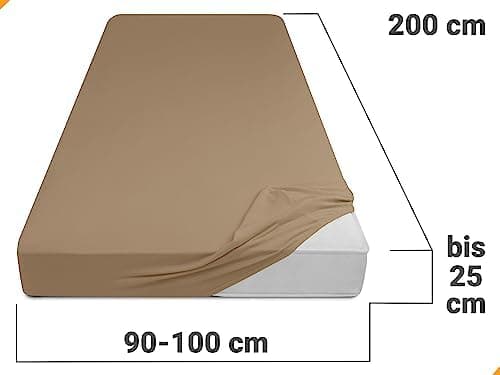Jersey-Spannbetttuch – 100% Baumwolle, 180–200 x 200 cm