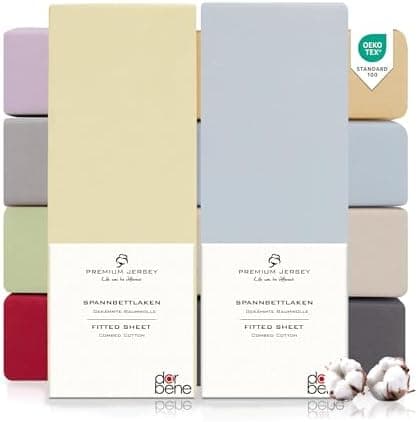 Spannbettlaken 90x200 – Jersey 100% gekämmte Baumwolle, passend für Matratzen bis 30 cm