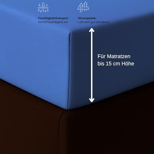 Spannbettlaken 120x200 cm – Jersey 100% Baumwolle – für Matratzen bis 25 cm Höhe