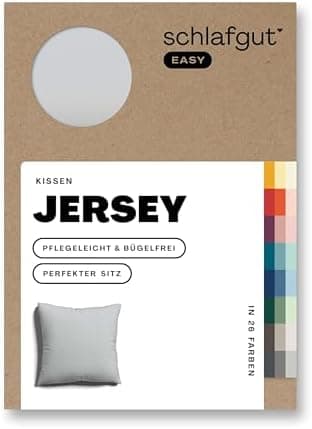 Schlafgut Easy Jersey Kissenbezug 40 x 40 cm – 100% Baumwolle, superweich & atmungsaktiv, Green Mid