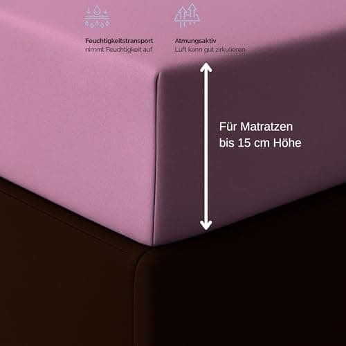 Spannbettlaken 120x200 cm – Jersey 100% Baumwolle – für Matratzen bis 25 cm Höhe