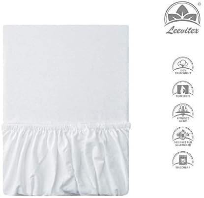 leevitex® Spannbettlaken 180x200–200x200 cm | 100% Jersey-Baumwolle | für Matratzen bis 25 cm