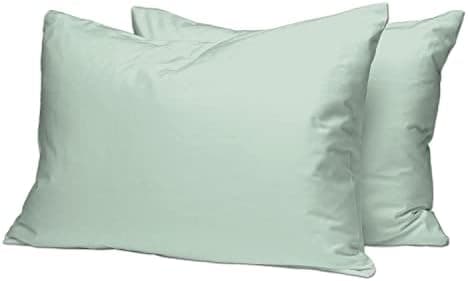 Pizuna Kissenbezüge 2er-Pack 40 x 80 cm Dunkelblau – 100% Langstapel-Baumwolle, 400 Fadenzahl